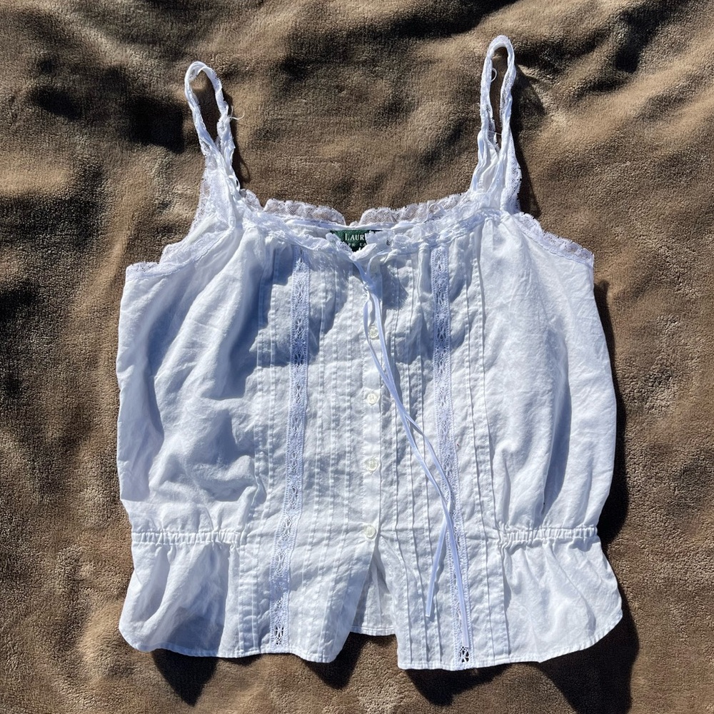 ribbon lace tank top 🪽